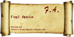 Fogl Appia névjegykártya